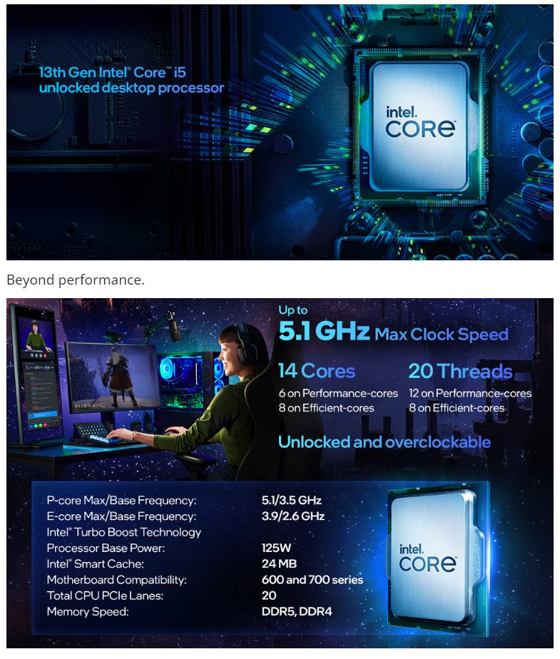 Intel Core I5-13600K Desktop Processor 14 Cores 5.1GHz LGA1700