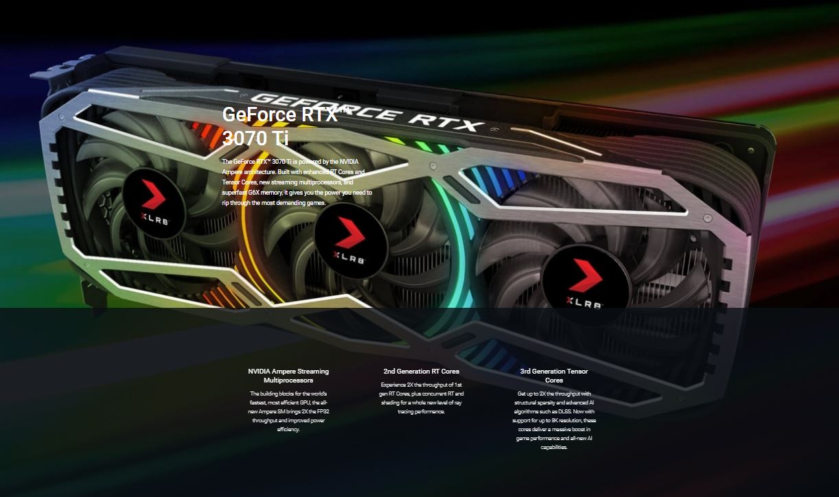 PNY nVidia GeForce RTX 3070 Ti RGB 8GB XLR8 