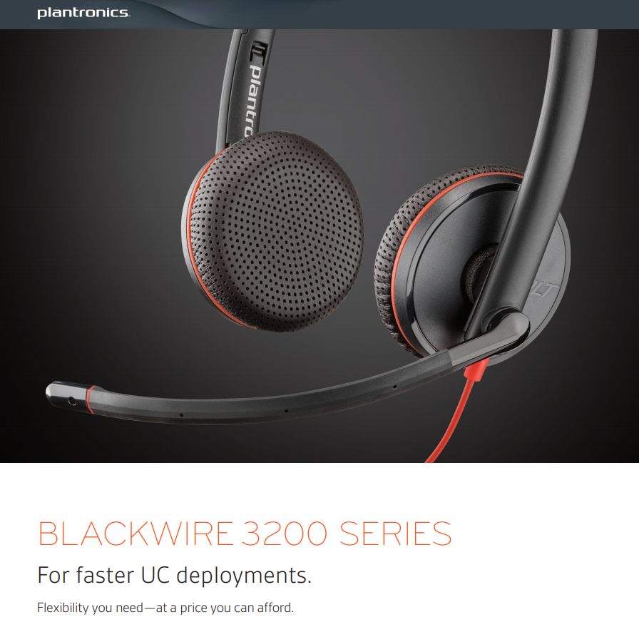Plantronics/Poly Blackwire 3225 Headset USB-A Stereo 3.5mm duo corded  Noise canceling Dynamic EQ SoundGuard Intuitive call control  YEar Warr AusPCMarket