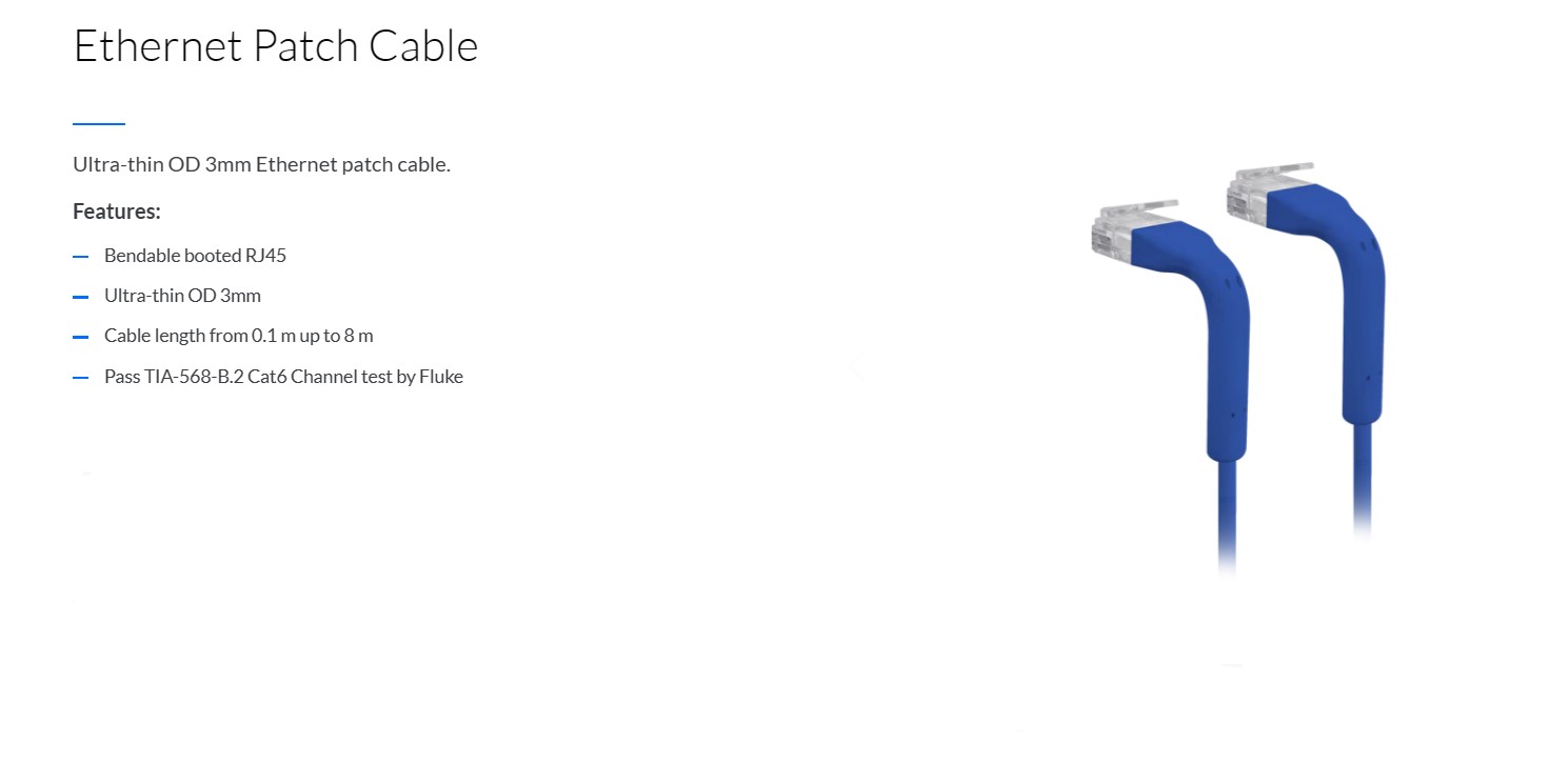 Ubiquiti Networks Cavo Di Rete Cat6 RJ45 1 Metro – Blu, UC-Patch-1M-RJ45-BL